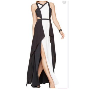 BCBGMaxAzria Sz 0 ALYSSA Bold Color Block Evening Formal Dress
